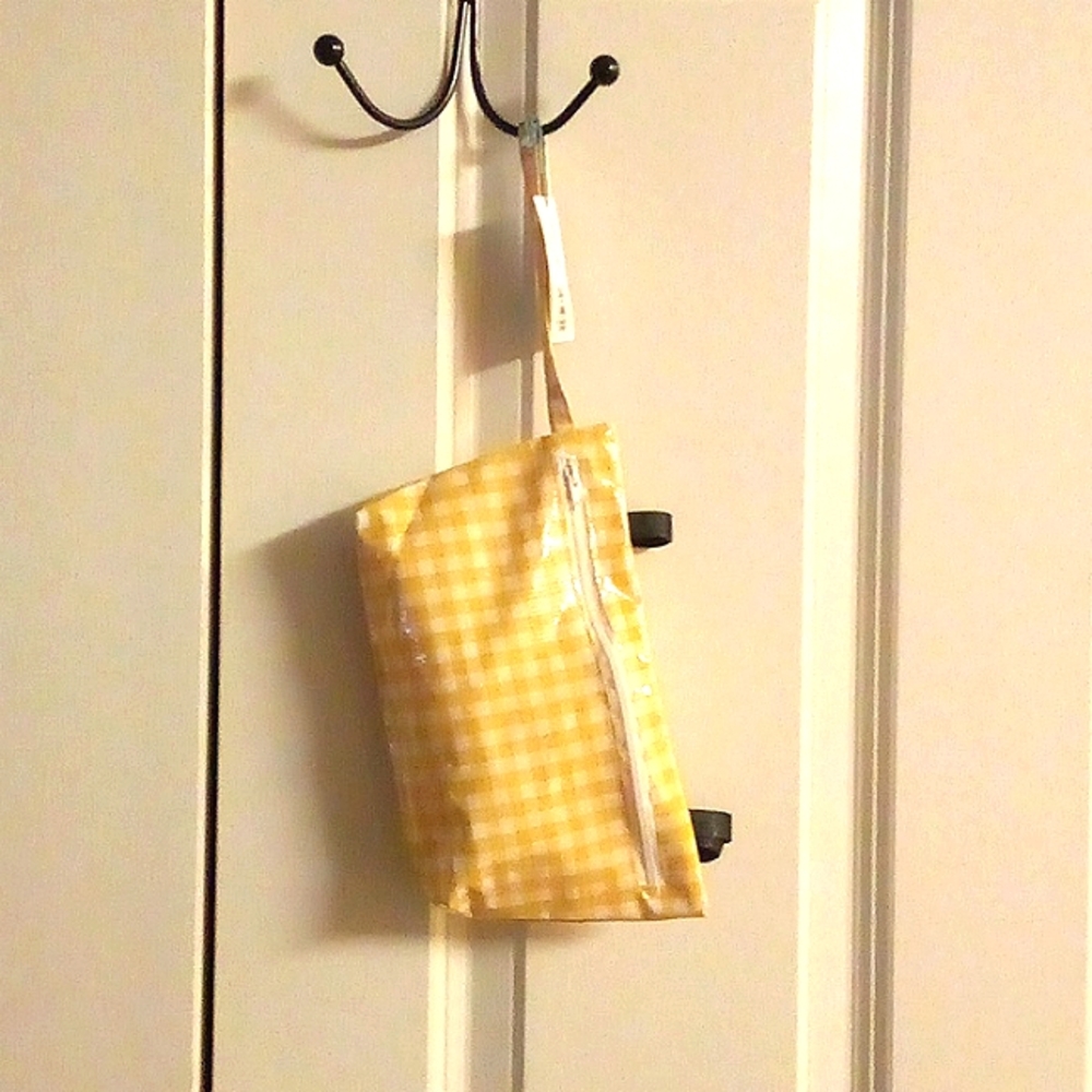 Stitch lab yellow plaid pouch